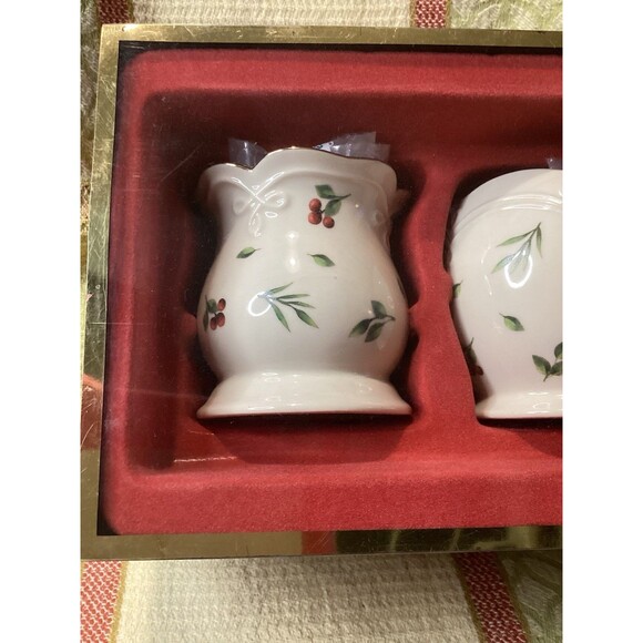 Lenox Williamsburg Boxwood and Pine Set of 3 Votive Candle Holders New - Picture 3 of 16